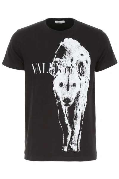 Shop Valentino Hyena T-shirt In Nero