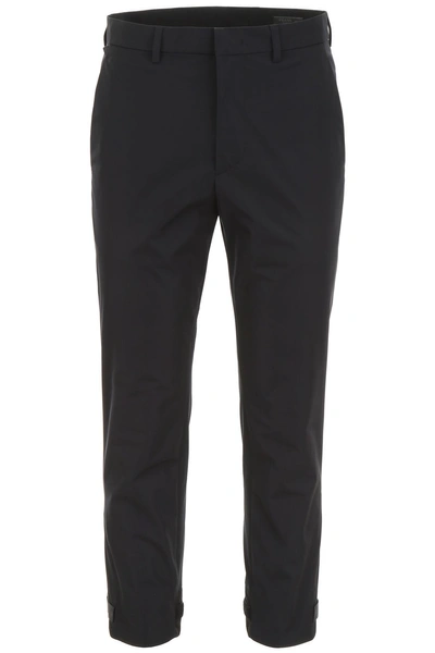 Shop Prada Techno Fabric Trousers In Nero (black)