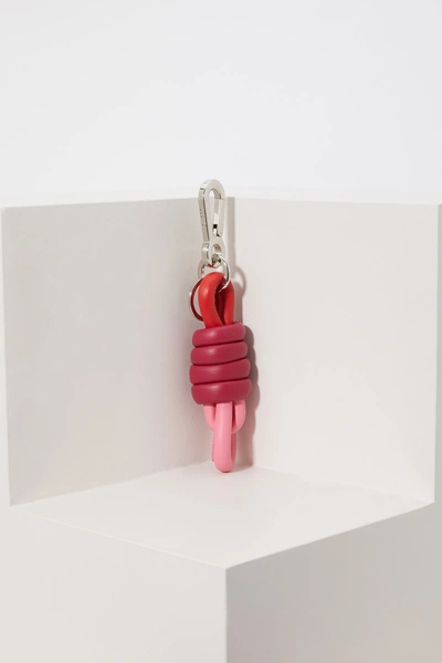 Shop Loewe Knot Bag Charm In Raspberry-multicolor