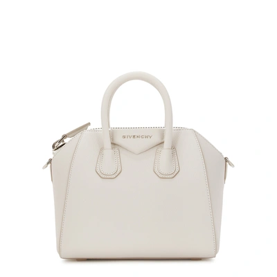 Shop Givenchy Antigona Mini White Leather Top Handle Bag