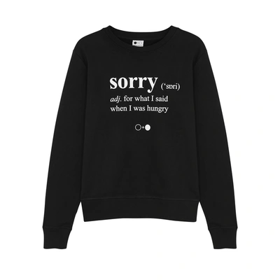 Shop A Black & White Story Sorry-print Cotton Sweatshirt In Black And White