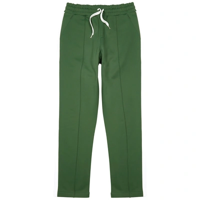 Shop Ami Alexandre Mattiussi Green Striped Stretch-jersey Sweatpants