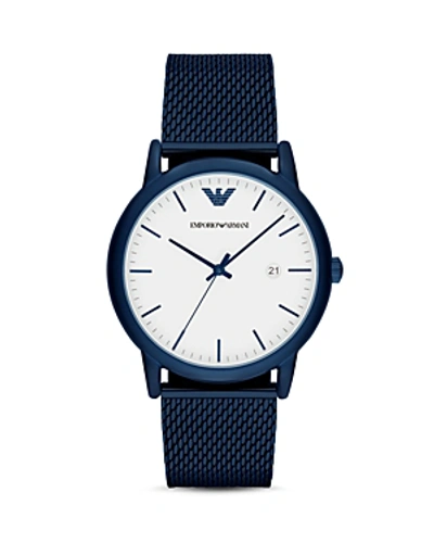 Shop Emporio Armani Luigi Watch, 43mm In White/blue