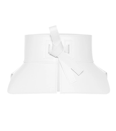 Shop Loewe Leather Corset Belt In White