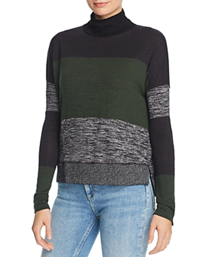 Shop Rag & Bone Bowery Striped Turtleneck Sweater In Emerald Stripe