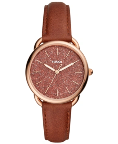 Shop Fossil Women's Tailor Terracota Leather Strap Watch 35mm In Rose