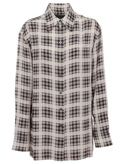 Shop Marc Jacobs Oversized Plaid Button Down Shirt In Ivory Multi