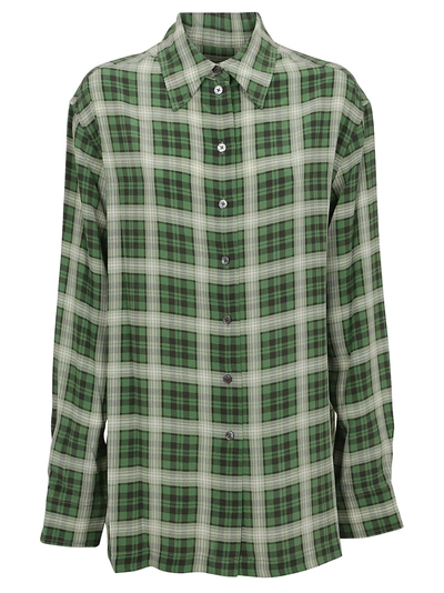 Shop Marc Jacobs Oversized Plaid Button Down Shirt In Green Multi