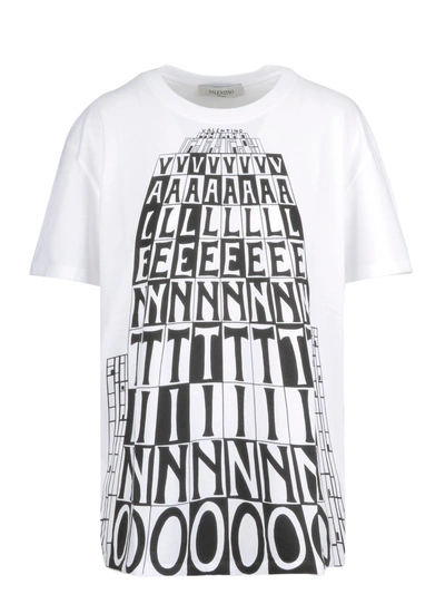 Shop Valentino Logo Palace Print T-shirt In 0bo