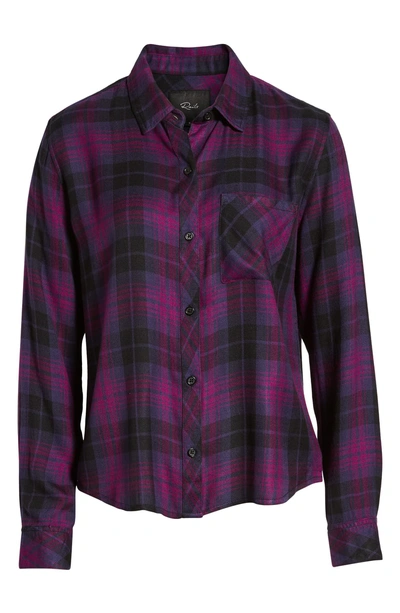 Shop Rails Hunter Plaid Shirt In Magenta Iris Black
