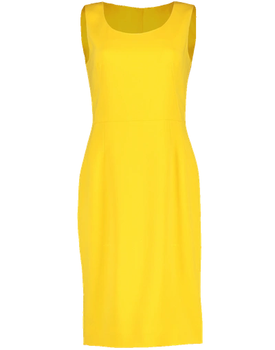 Shop Dolce & Gabbana Fitted Cady Dress In Giallo