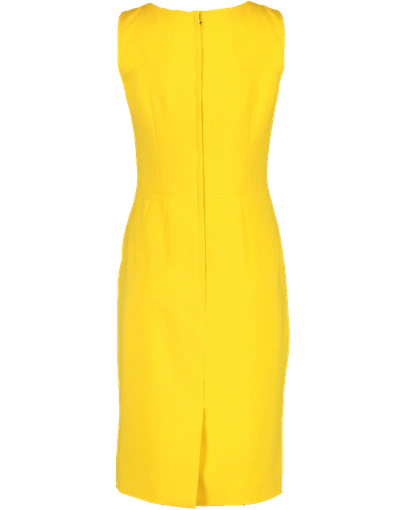 Shop Dolce & Gabbana Fitted Cady Dress In Giallo