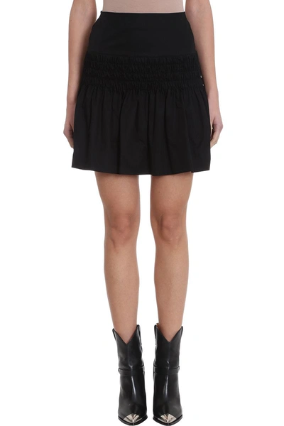 Shop Isabel Marant Étoile Oliko Black Cotton Skirt