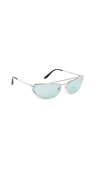 Shop Prada Pr 62vs Cat Eye Sunglasses In Light Azure Combo