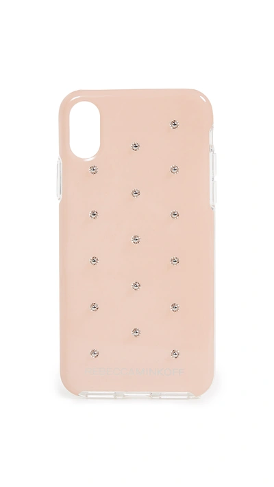 Shop Rebecca Minkoff Pyramid Studded Iphone X / Xs Case In Rose Gold