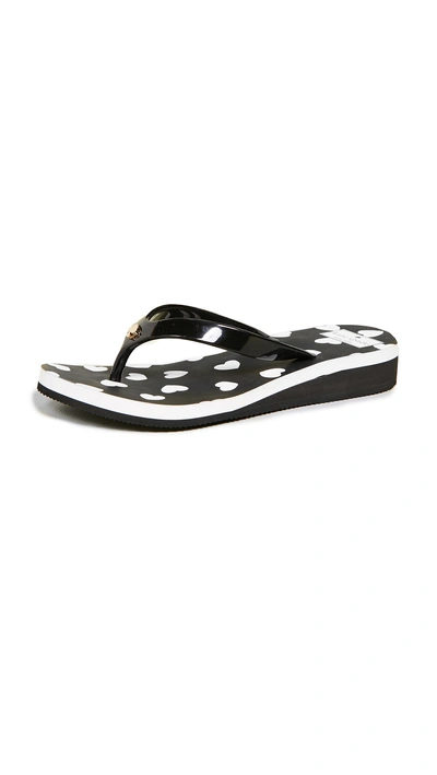 Shop Kate Spade Milli Flip Flops In Black/white