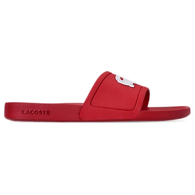 Shop Lacoste Men's Fraisier Slide Sandals In Red Size 13.0