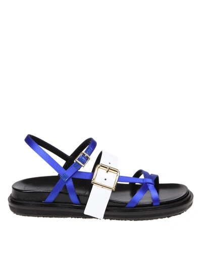Shop Marni Sandal In Bluette/white