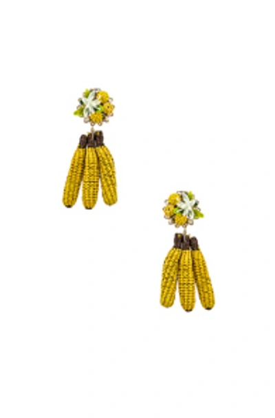 Shop Mercedes Salazar Banana Tropics Earrings In Yellow