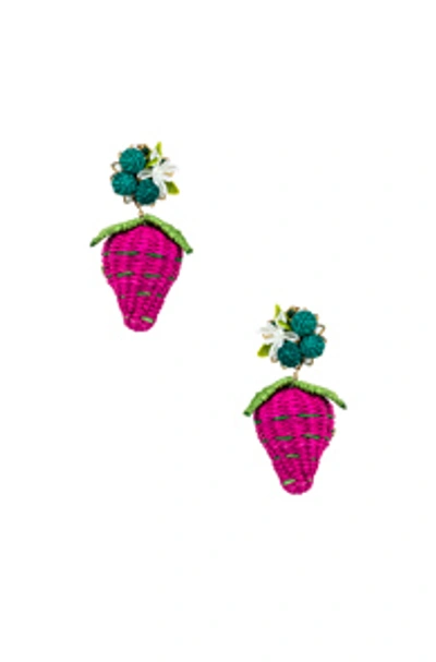 Shop Mercedes Salazar Strawberry Tropics Earrings In Pink