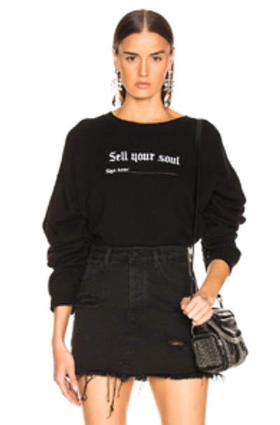 Shop R13 Sell Your Soul Sweatshirt In Black.