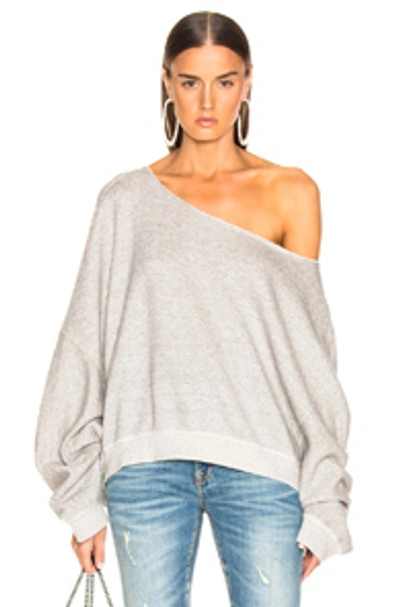 Shop R13 Off Shoulder Patti Sweatshirt In Heather Grey