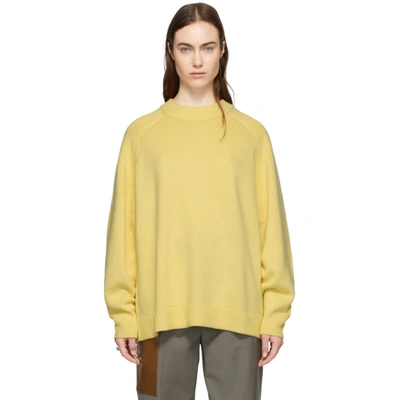 Shop Tibi Yellow Cashmere Oversized Sweater