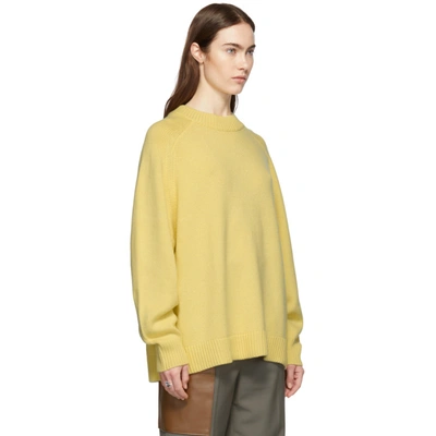 Shop Tibi Yellow Cashmere Oversized Sweater