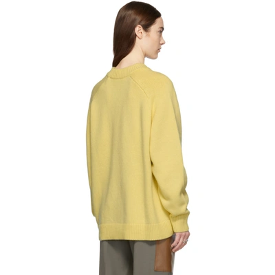 Shop Tibi Yellow Cashmere Oversized Sweater