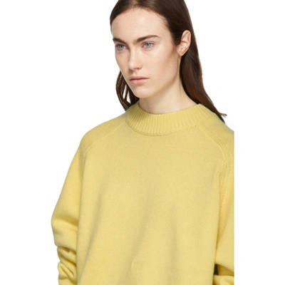 Shop Tibi Yellow Cashmere Oversized Sweater