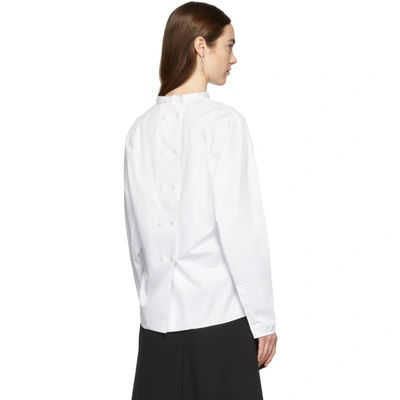 Shop Tibi White Double Button Blouse