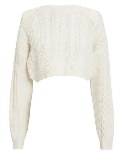 Shop Re/done Cable Knit Cropped Sweater