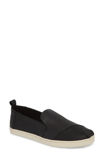 Shop Toms Deconstructed Alpargata Slip-on In Black Leather