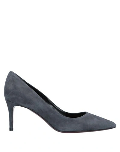 Shop Deimille Woman Pumps Steel Grey Size 9.5 Soft Leather