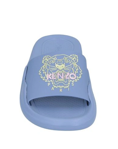Shop Kenzo Sandales Plates Main Woman Slippers Lilac Size 5 Pvc - Polyvinyl Chloride In Purple