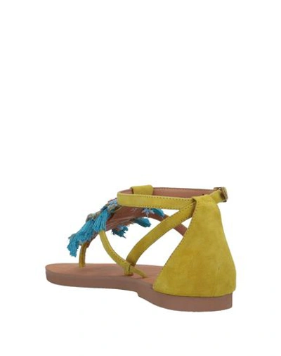 Shop Coral Blue Flip Flops In Yellow