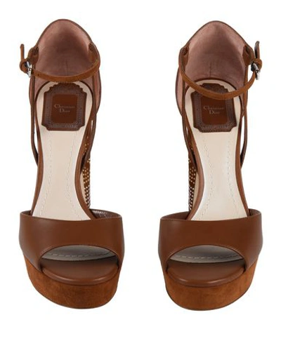 Shop Dior Sandals In Tan