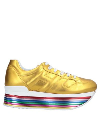 Shop Hogan Woman Sneakers Yellow Size 8 Soft Leather