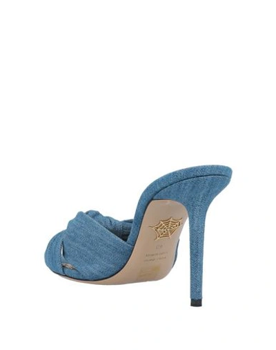 Shop Charlotte Olympia Woman Sandals Blue Size 8 Textile Fibers