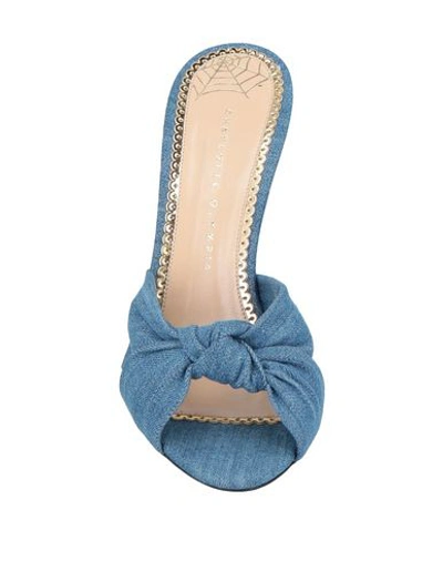 Shop Charlotte Olympia Woman Sandals Blue Size 8 Textile Fibers