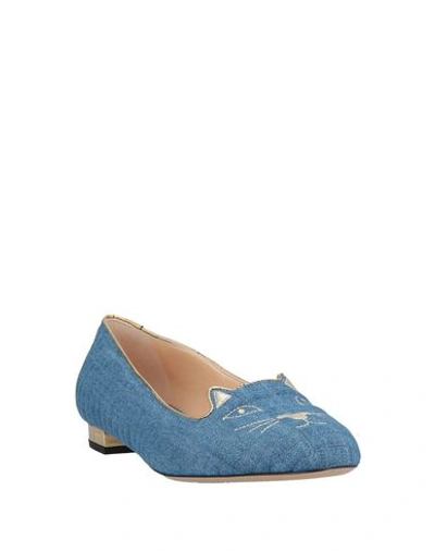 Shop Charlotte Olympia Ballet Flats In Blue