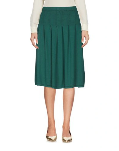 Shop Pierre Balmain Knee Length Skirt In Emerald Green