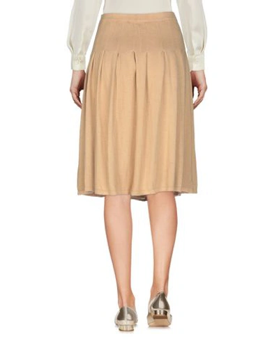 Shop Pierre Balmain Knee Length Skirt In Sand