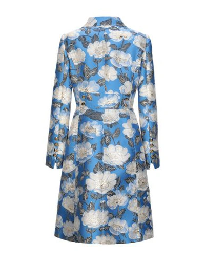 Shop Dolce & Gabbana Woman Overcoat Azure Size 6 Polyester, Silk In Blue