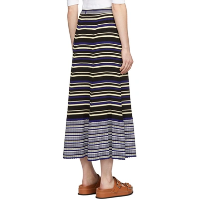 Shop 3.1 Phillip Lim / フィリップ リム 3.1 Phillip Lim Blue Silk Multi Stripe Skirt In Bl424 Bmlti