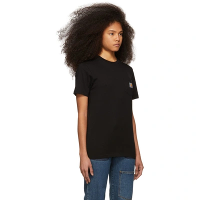 Shop Carhartt Work In Progress Black Pocket T-shirt In 8900 Black