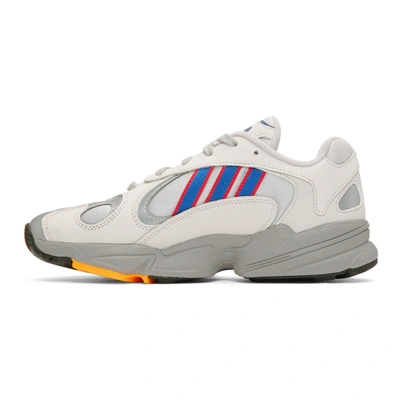 Shop Adidas Originals Grey And Red Yung-1 Sneakers In Grey/royal