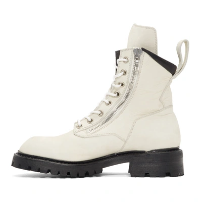 Shop Julius Off-white Combat Boots