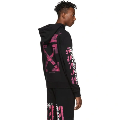 Shop Off-white Black Diag Stencil Hoodie