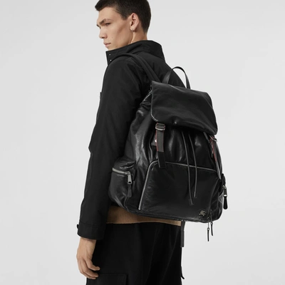 Shop Burberry The Extra Large Rucksack In Nappa Leather In Black